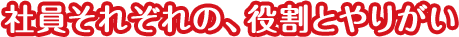 社員それぞれの、役割とやりがい